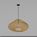Lush Green Indoor Plant Illuminated By Stylish Orange Woven Pendant Light Fixture