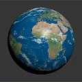 Realistic Earth Globe With Blue Oceans Green Continents Reflective Surface And Dark Background