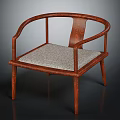 Wooden Frame Leisure Chair With Curved Armrests And Textured Padded Seat