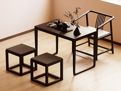 Chinese Tea Table and Chair model