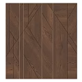 Elegant Modern Wooden Wall Panel With Geometric Pattern And Golden Lines
