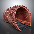 Intricate Handcrafted Woven Vessel With Reddish Brown Texture And Black Ropes