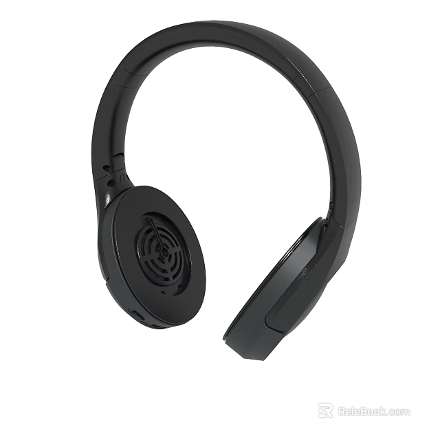 Black Over Ear Headphones With Modern Design And Comfortable Fit 3d model 