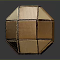 Handmade Brown Cardboard Geometric Polyhedron Craft Model Assembled Structure 3d model