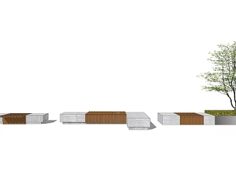 Modern outdoor chair landscape seat 3d model