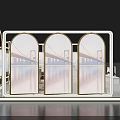 Wanfu Mingdu City Modern Exhibition Hall Interior With Display Screens And Brand Showcases