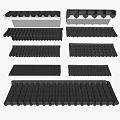 Black Roofing Components With Various Styles Shapes And Architectural Designs 3d model