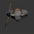 Koala Game Movie Character Wearing Armor Holding Axe Adventurous 3D Design