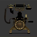 Vintage Rotary Dial Telephone With Retro Metal Design Classic Handset And Communication Features