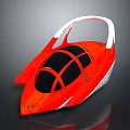 Futuristic Orange Streamlined Spacecraft Design With Transparent Cockpit For Aerospace Exploration