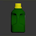 Natural Green Laundry Detergent In Green Bottle With Yellow Cap 3d model