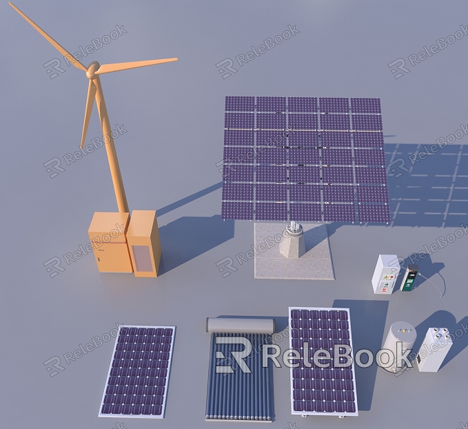 Solar panel wind generator solar water heater charging pile model