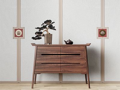 New Chinese-style Entrance Cabinet model