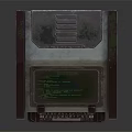 Vintage Industrial Computer Terminal With Green Screen Keyboard And Control Panel 3d model