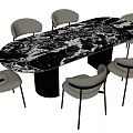 Modern Dining Table and Chair Combination Dining Table and Chair 3d model