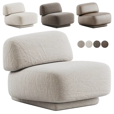 Modern Leisure Accent Chair With Soft Fabric And Multiple Color Options 3d model
