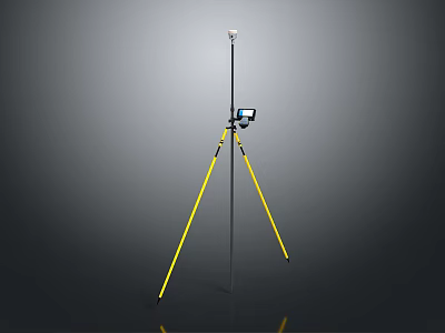 Lightweight Portable Household Tripod With Yellow Legs Blue Device And White Top 3d model