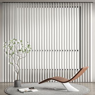 Modern recliner dream curtain vertical venetian blinds curtain green plant potted plant 3d model