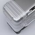 Silver Metallic Luggage With Wheels Handle And GSD Brand Stylish Design