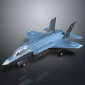 Gray Modern Stealth Fighter Jet Model With Sleek Design And Landing Gear