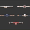 Multiple Anime Style Characters in Various Outfits Standing with Arms Outstretched