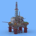 Offshore Drilling Platform Industrial Equipment Featuring Steel Structure Drilling Tower And Support Pillars