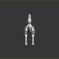 Mechanical Raptor Dinosaur 3D Model With Sharp Features And Gray White Design
