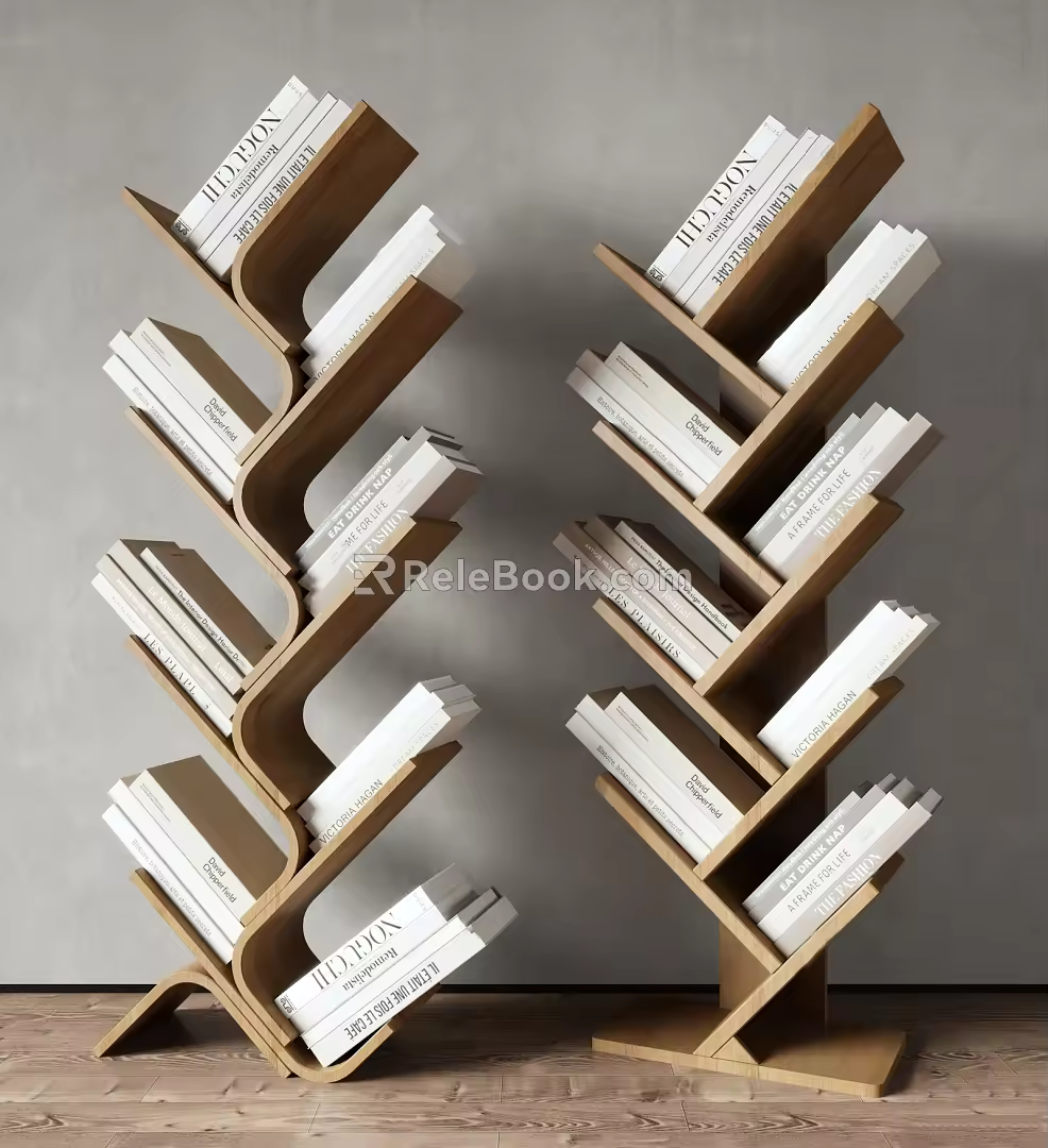Modern Bookshelf Magazine Rack 3d model
