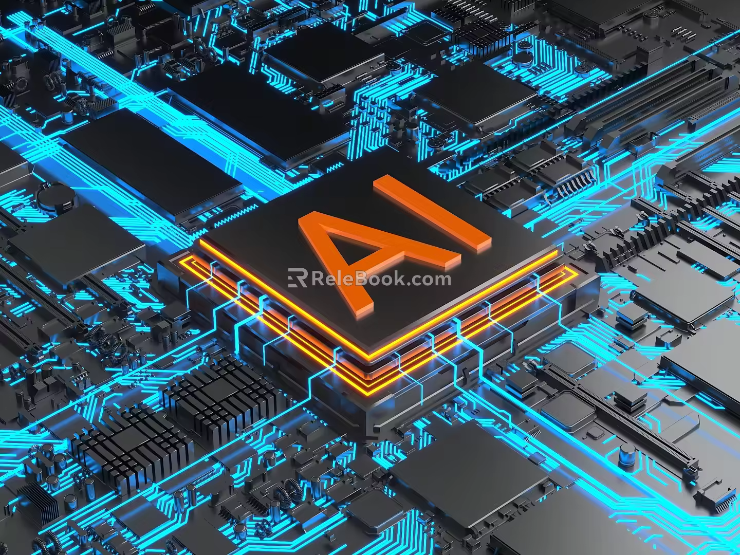 Chip AI Chip Computer Chip Mobile Phone Chip Computer Motherboard Circuit Board Technology Electronic Parts 3d model