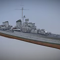 Powerful Naval Battleship Weapon Featuring Main Turrets and Military Deck Structure