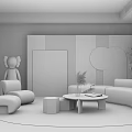 Modern sofa coffee table combination 3d model