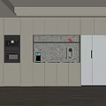 Modern Kitchen Wine Cabinet Design With White Cabinets And Stone Countertop