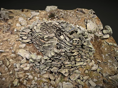 Scenic Rugged Landscape Showcasing Ancient Stone Structure in Natural Rocky Setting 3d model
