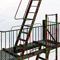 INDUSTRIAL LOFT STAIRS OUTDOOR CORROSION STAIRS 3d model