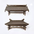 Traditional Chinese Architectural Components With Roof Tiles Eaves And Decorative Details