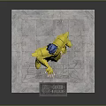 Detailed Golden Armor Figure With Blue Hair Standing On Stone Pedestal Featuring Aries Shion Inscription
