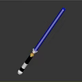 Blue Lightsaber With Black Silver Handle And Glowing Blue Blade