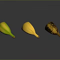 Three Bananas at Different Ripening Stages Green Yellow and Brown Spots