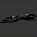 Futuristic Metallic Spaceship Design With Sleek Aerodynamic Structure And Detailed Accents