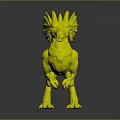 Cute 3D Blue Cartoon Dragon Character With Shiny Scales And Collar