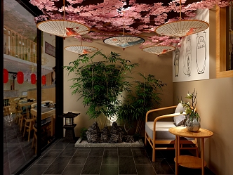 Japanese Restaurant Dining Entrance 3d model