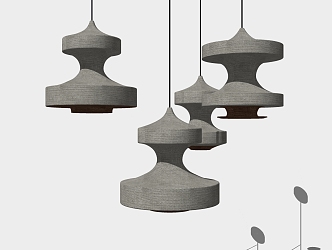 Nordic chandelier coarse cloth chandelier combination 3d model