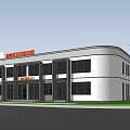 Worldwide Petroleum Modern Building With White Exterior Large Windows Lawn And Trees