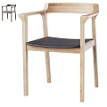 Modern Dining Chair With Wooden Frame And Soft Upholstered Fabric Seat