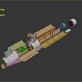 Industrial Scientific Equipment With Elongated Modular Structure Yellow Sections And White Components