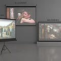 Modern projection curtain 3d model
