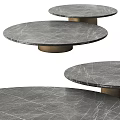 Modern Round Coffee Table With Marble Top And Gold Base Design 3d model