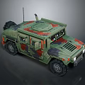 Camouflage Military Vehicle With Tactical Design Armored Body Roof Antenna And Rugged Tires