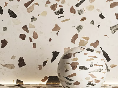 Multicolored Terrazzo Floor Tiles With Mixed Color Chips For Modern Interior Design 3d model