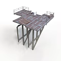 Sturdy Industrial Metal Working Platform With Railings And Steel Support Structures